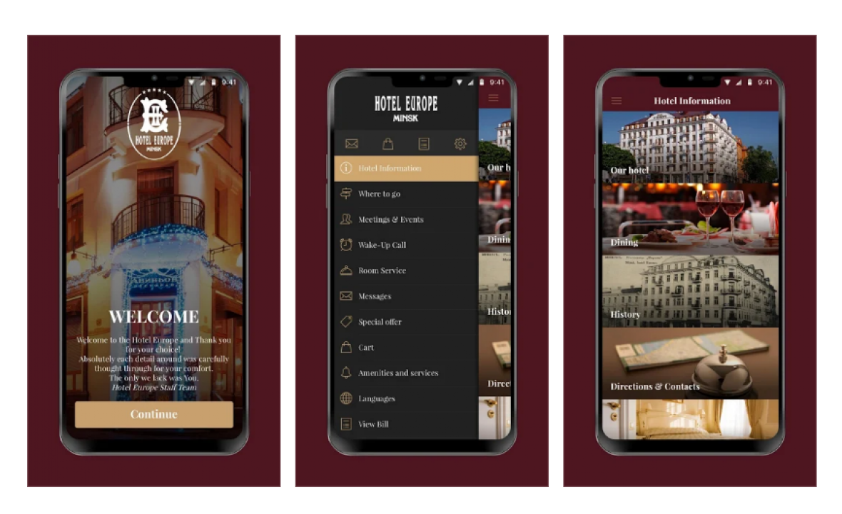 Мобильное приложение Отеля "Европа"